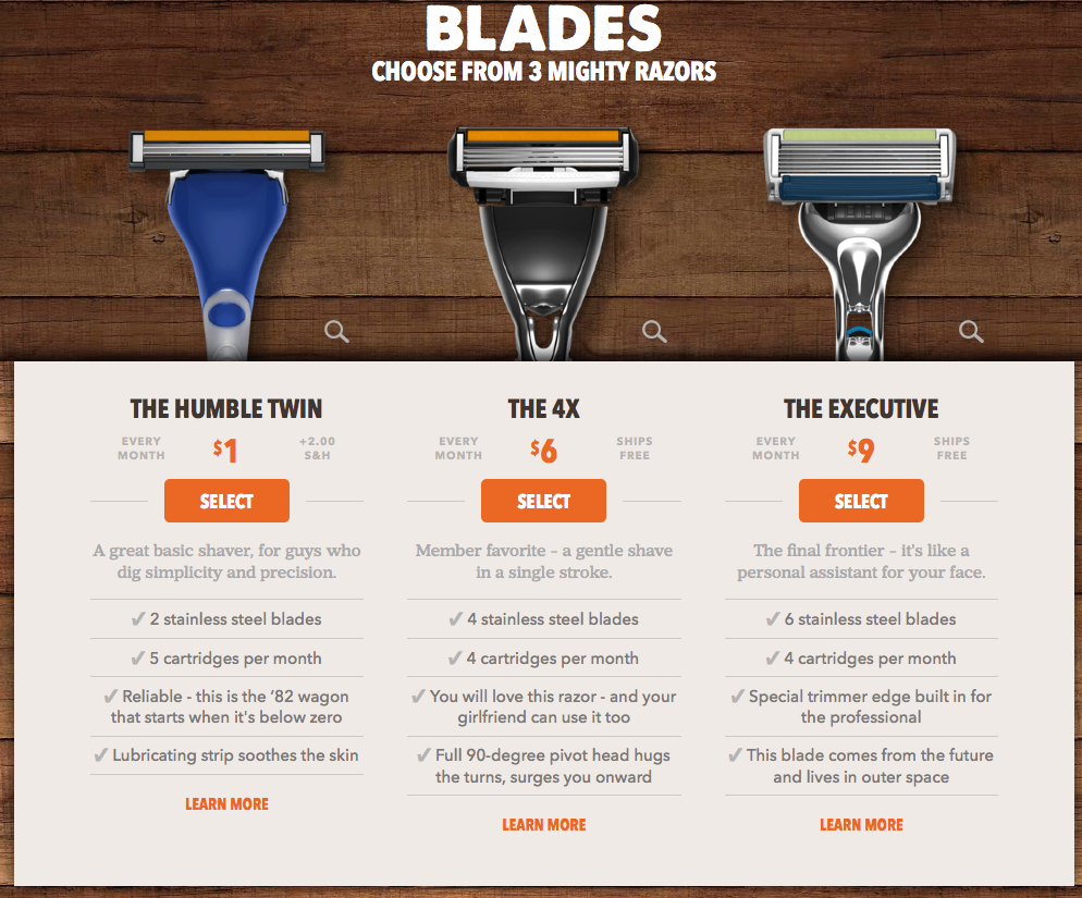 Dollar Shave Club upselling strategy